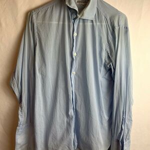 Hastco Hallak’s Sons Trading Co Men’s Wear Light Blue Thin Button Up Dress Shirt